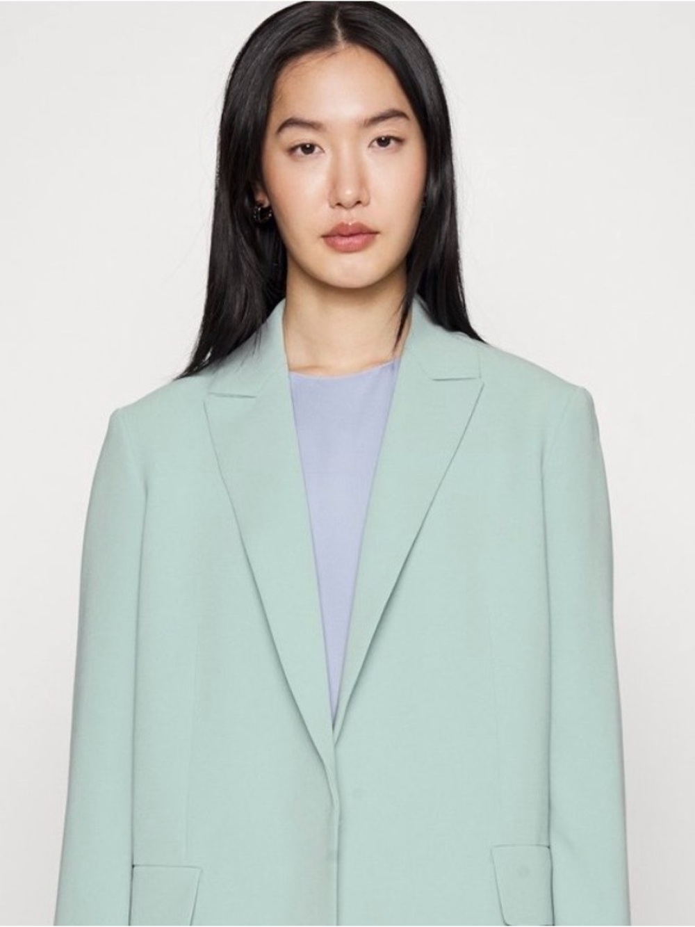 Theory Pastel Mint Single-Breasted Blazer